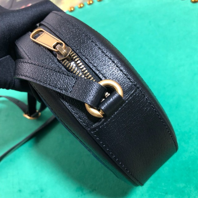 Gucci經典款女包 574978 古馳單肩女包 Gucci圓形女包 雙G標誌天鵝絨圓餅斜挎包  gqy3223
